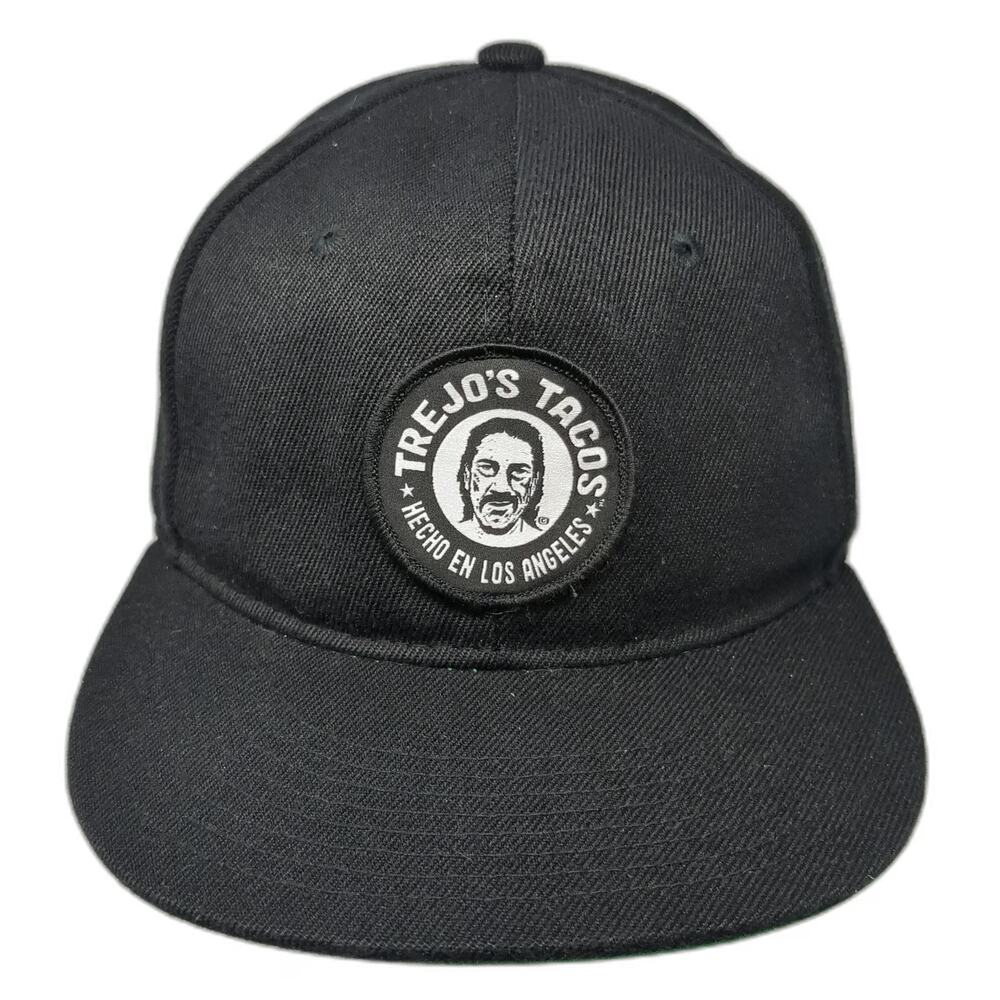 Crown Trejo's Tacos Snapback Black One Size Hat Danny Trejo Logo Green Underbrim